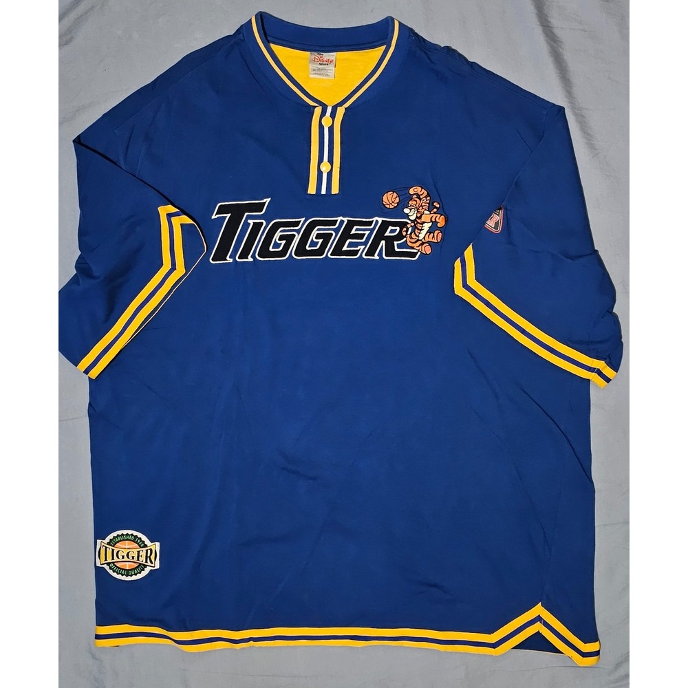 The Disney Store Tigger Jersey Shirt‎ Adult Size 2XLT Blue Rare Vintage